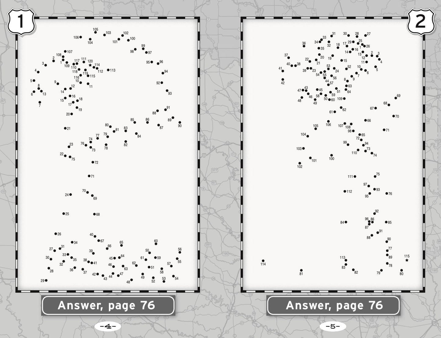 Dot-to-Dot Puzzles for a Road Trip