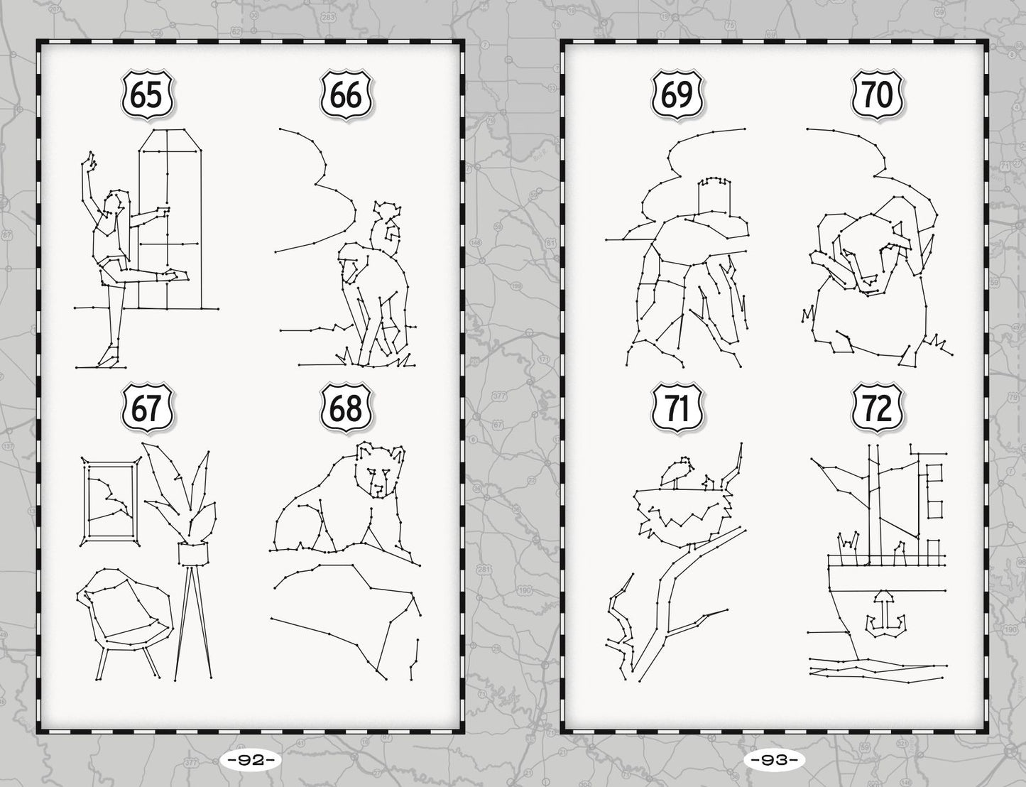 Dot-to-Dot Puzzles for a Road Trip