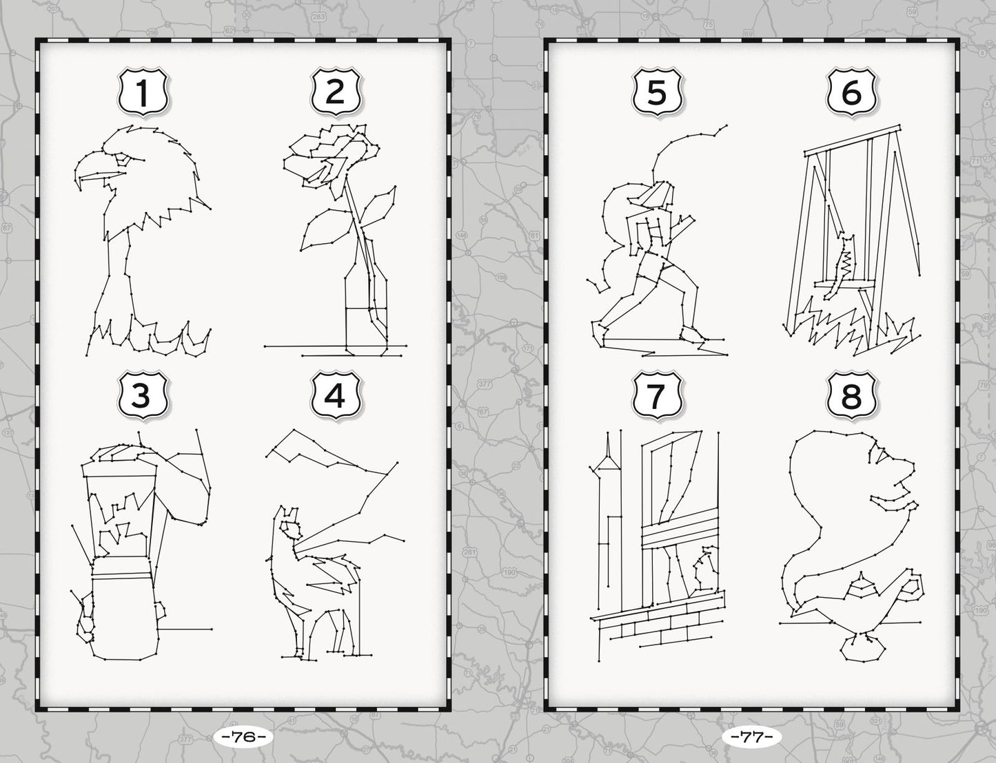 Dot-to-Dot Puzzles for a Road Trip