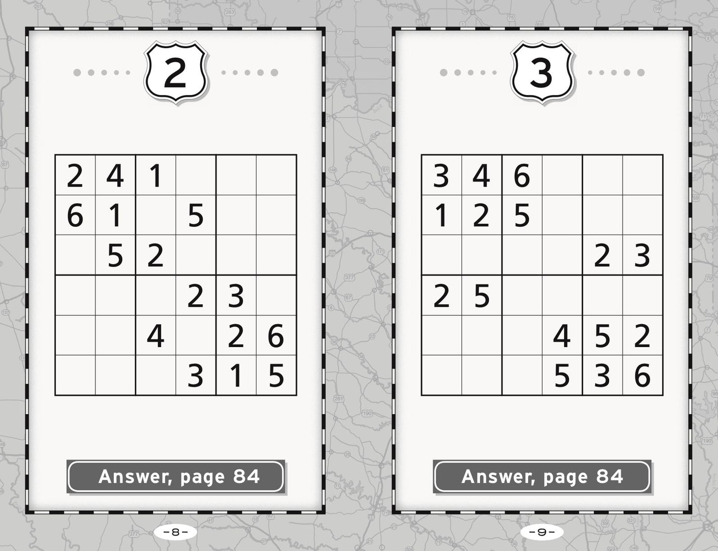 Sudoku Puzzles for a Road Trip