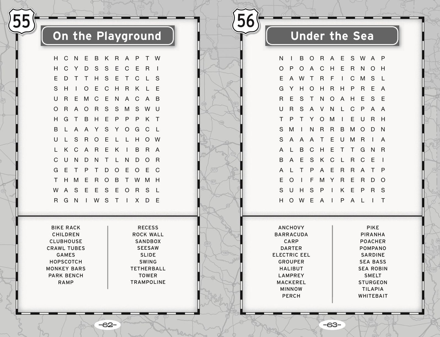 Word Search Puzzles for a Road Trip