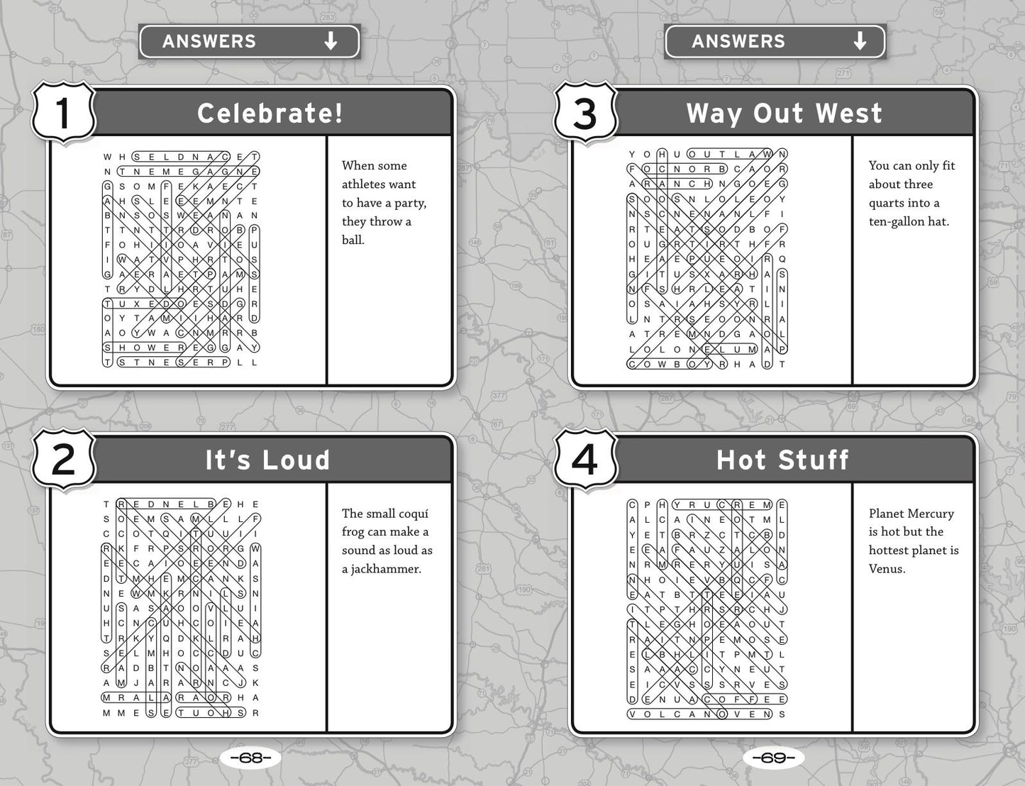 Word Search Puzzles for a Road Trip