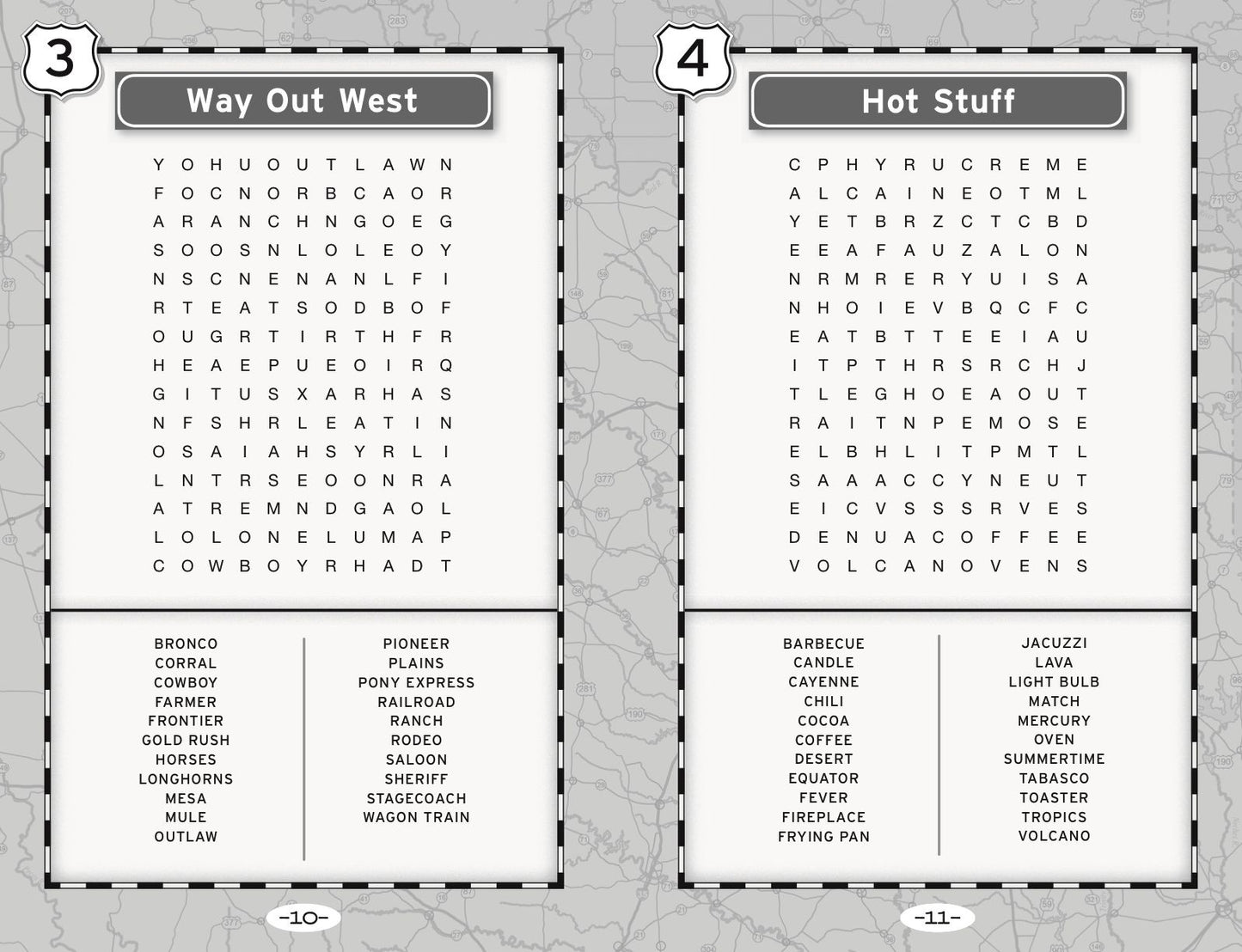 Word Search Puzzles for a Road Trip