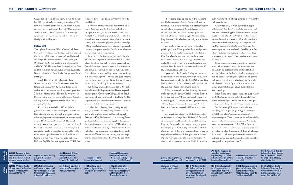 The American President: Detailed Biographies, Historical Timelines, from George Washington to Joseph R. Biden, Jr.