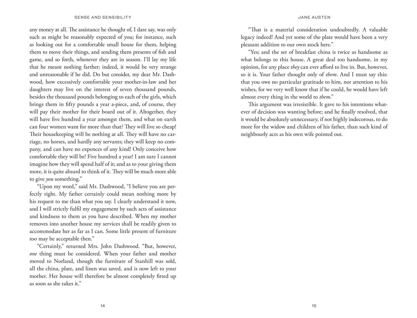 Sense and Sensibility