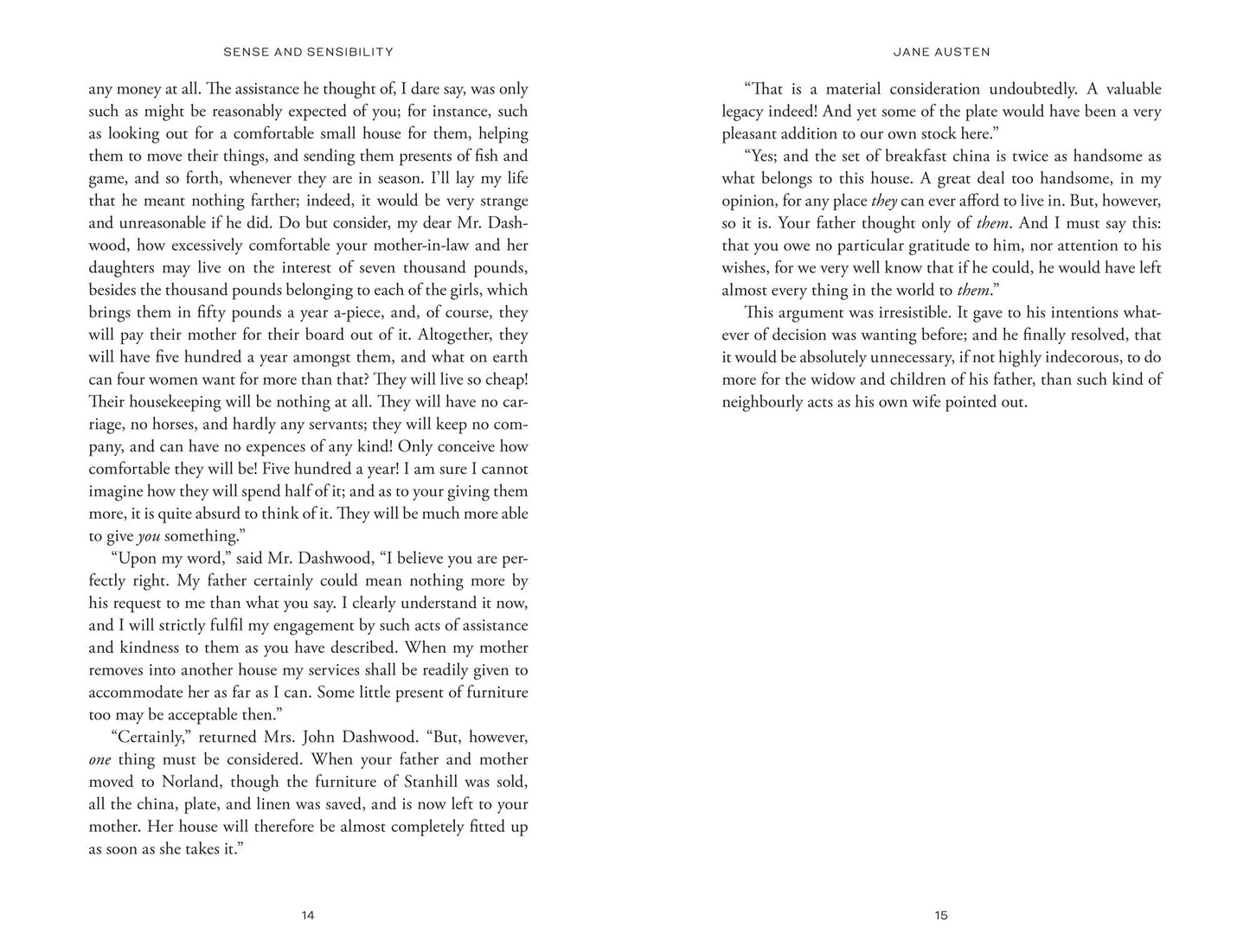 Sense and Sensibility