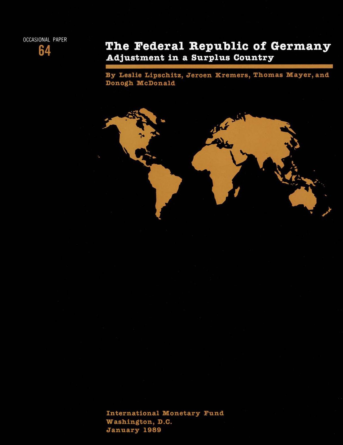 Federal Republic of Germany: Adjustment in a Surplus Country, Occ. Paper No. 64