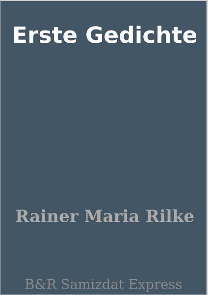 Erste Gedichte