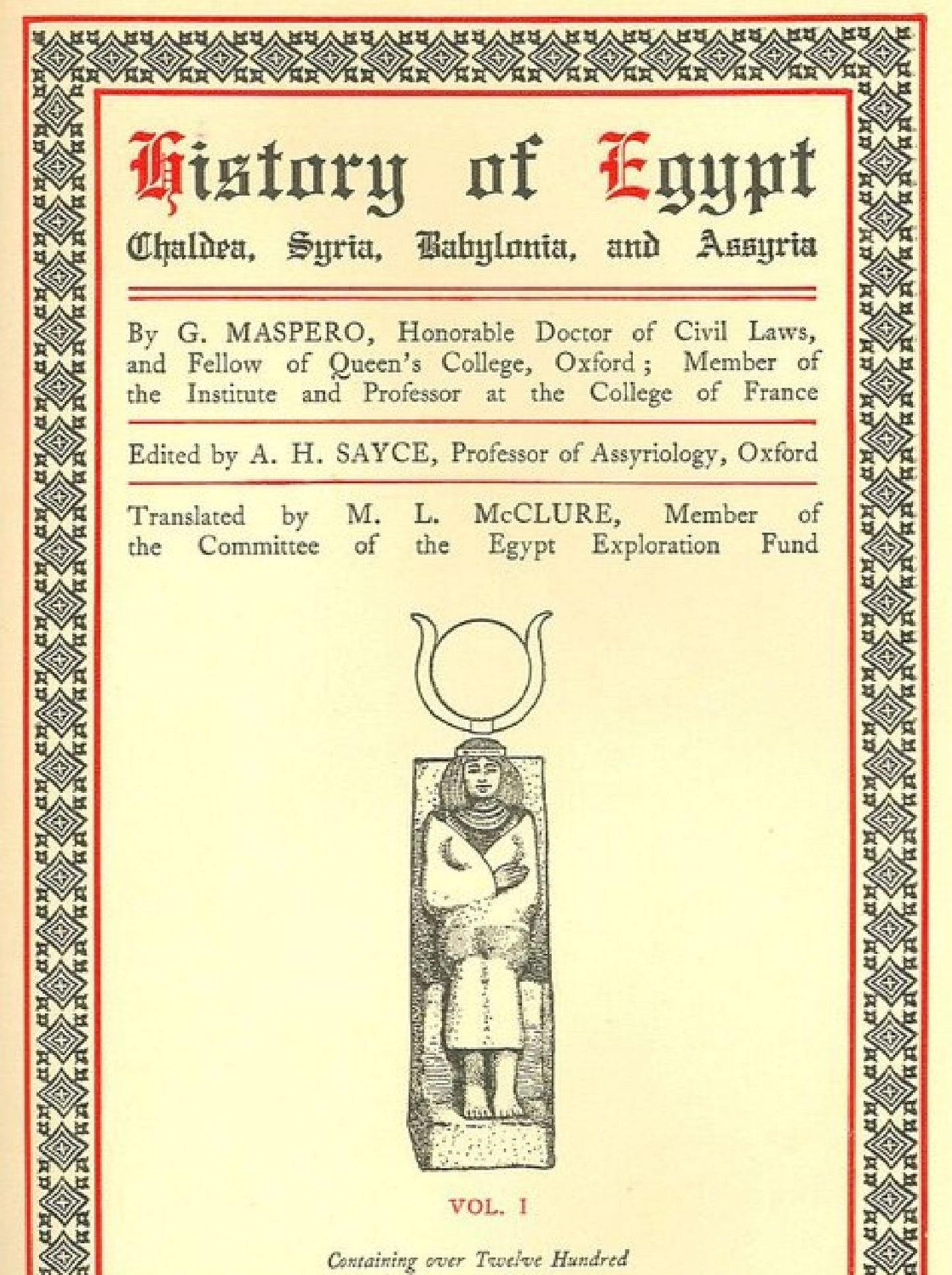 History of Egypt, Chaldea, Syria, Babylonia, and Assyria, Volume 1, Illustrated