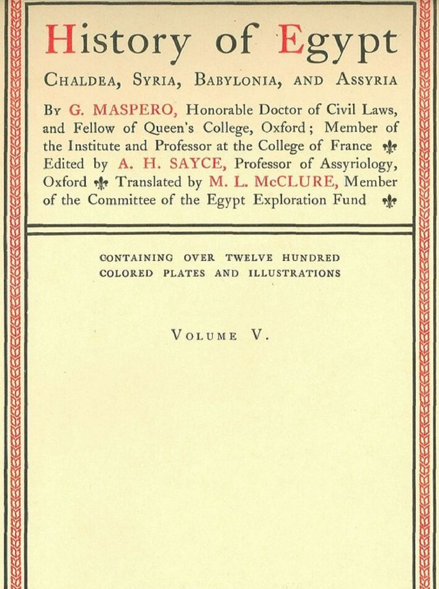 History of Egypt, Chaldea, Syria, Babylonia, and Assyria, Volume 5, Illustrated