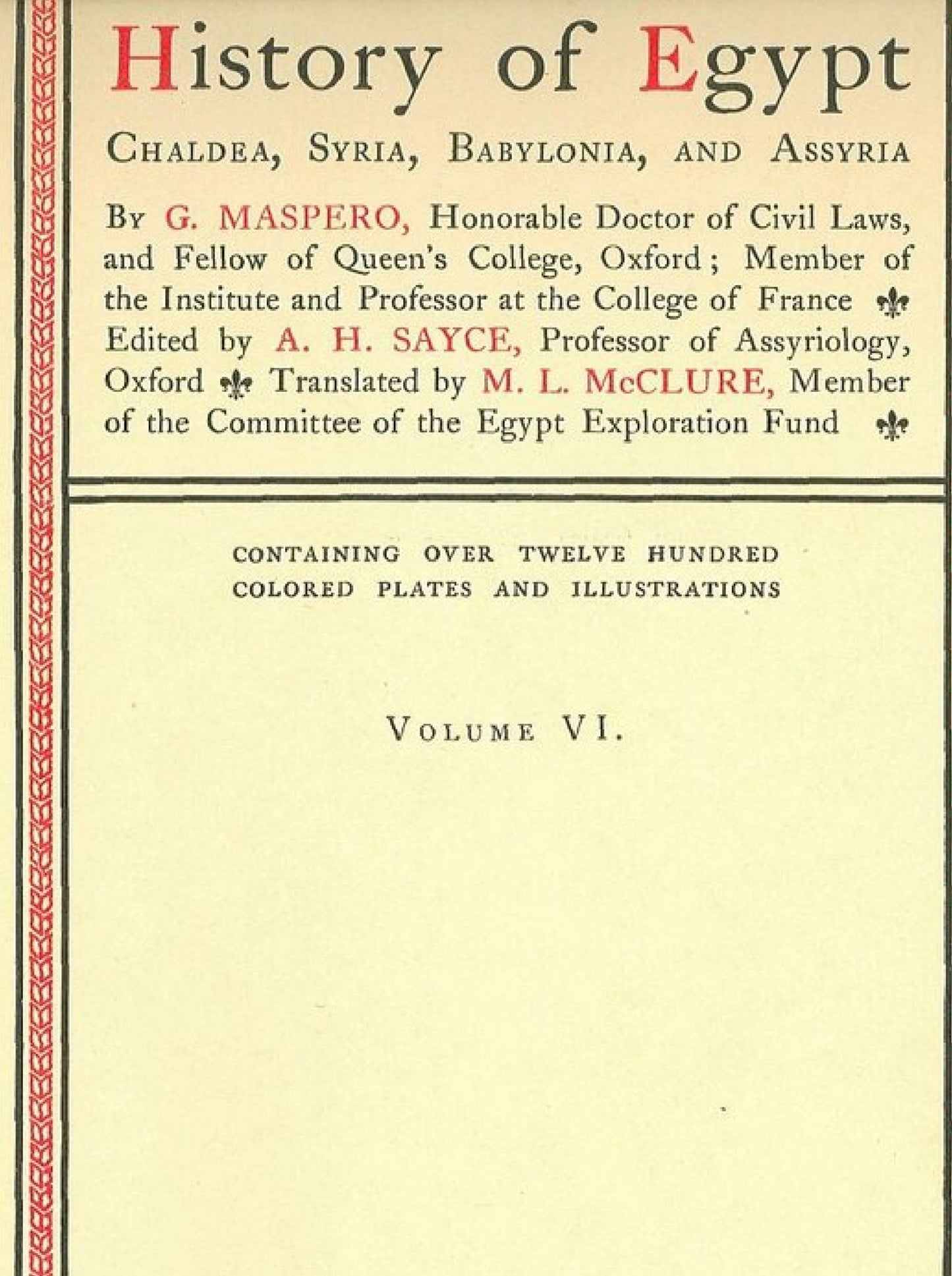 History of Egypt, Chaldea, Syria, Babylonia, and Assyria, Volume 6, Illustrated