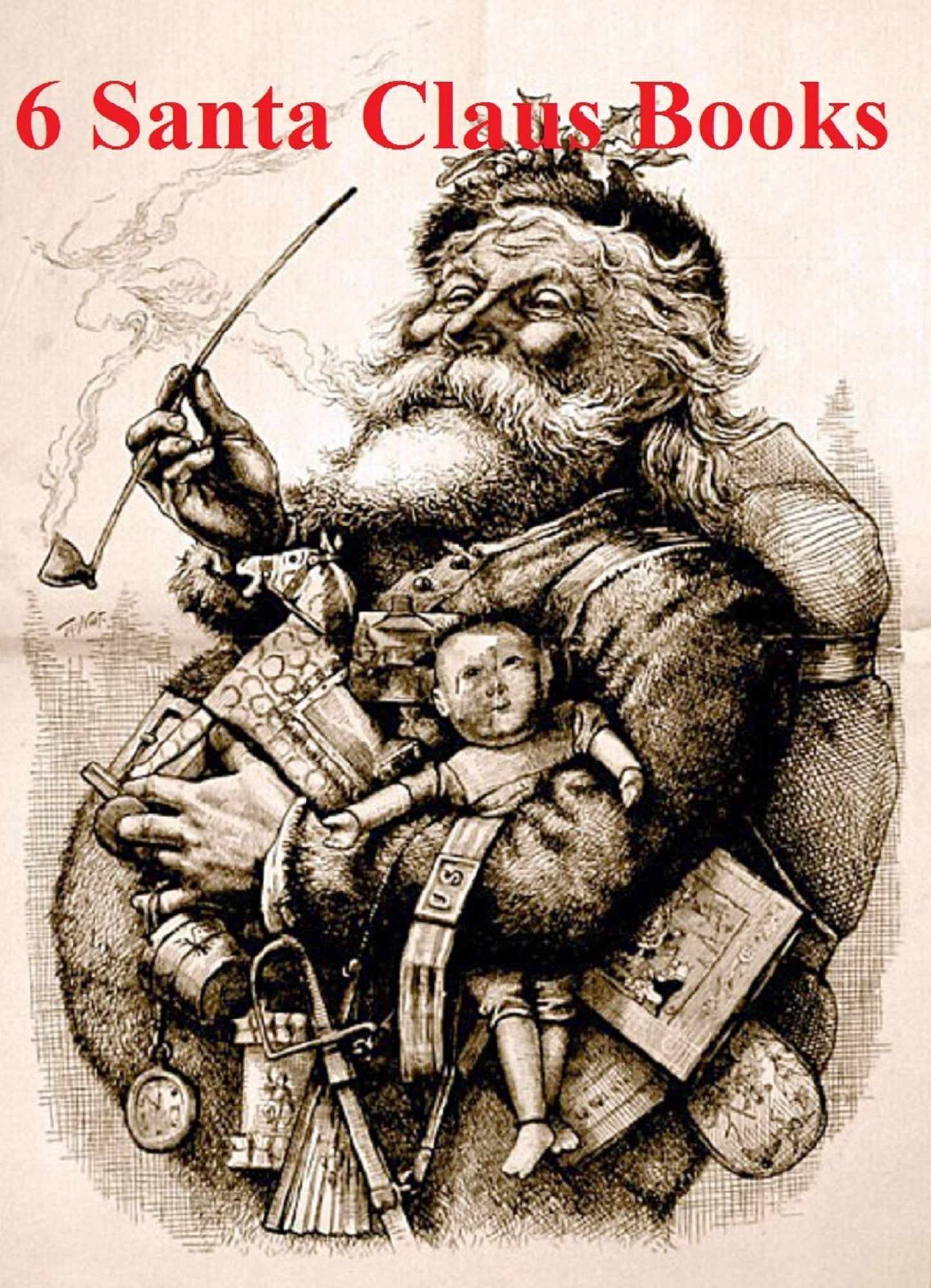 Six Vintage Santa Claus Books