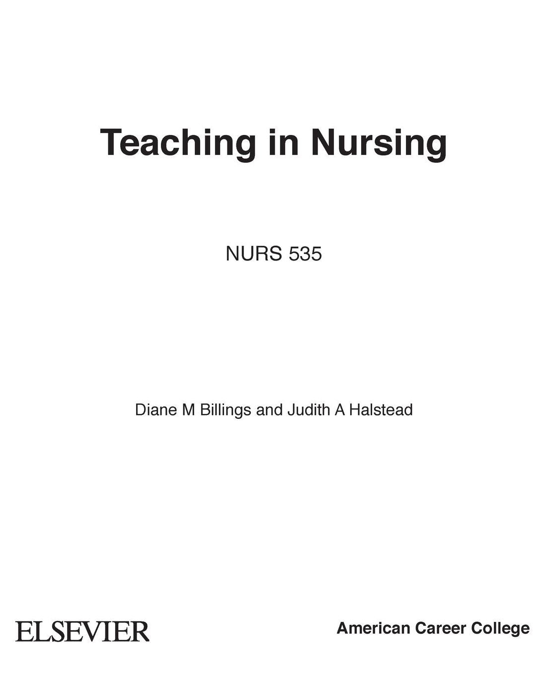 Teaching in Nursing: A Guide for Faculty