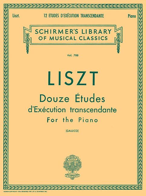 12 Etudes d'execution transcendante: Piano Solo