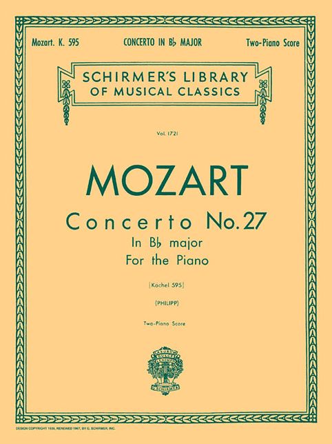 Concerto No. 27 in Bb, K.595: National Federation of Music Clubs 2014-2016 Selection Piano Duet