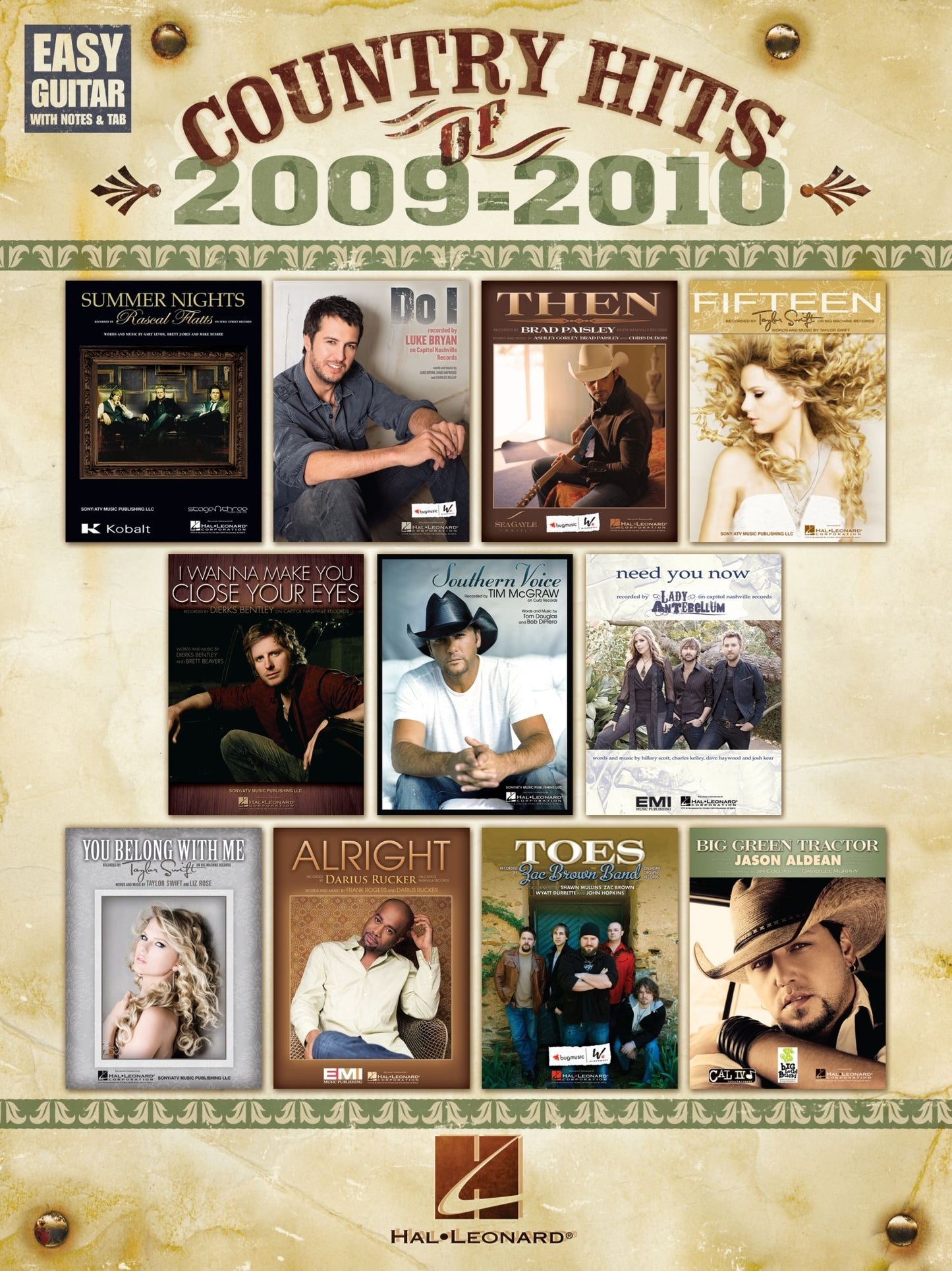 Country Hits of 2009-2010 (Songbook): Easy Guitar with Notes & Tab