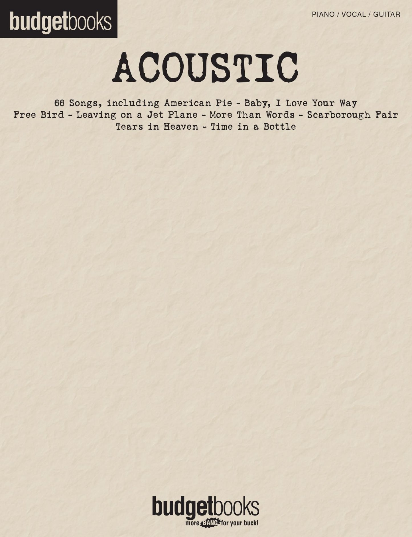 Acoustic (Songbook): Budget Books