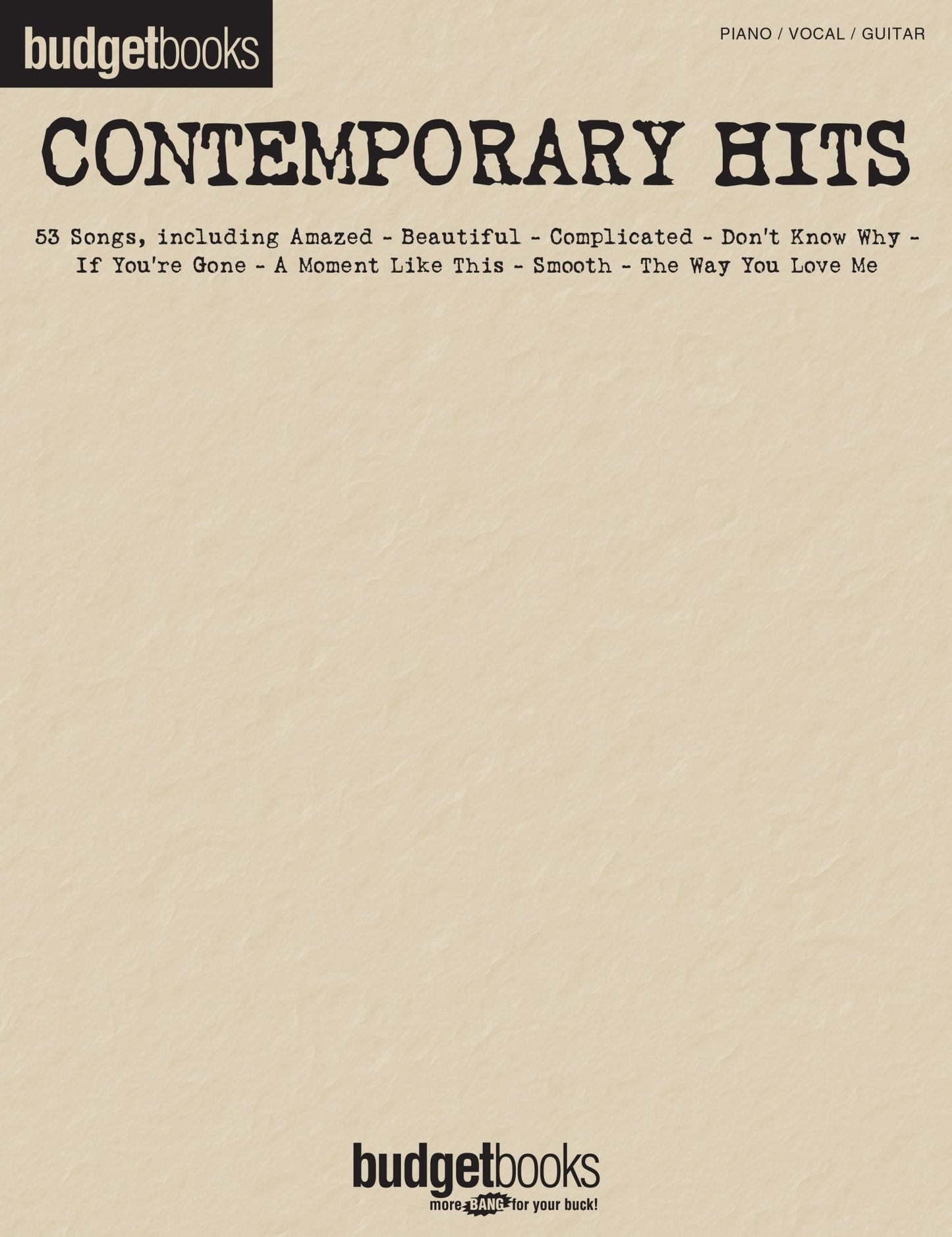 Contemporary Hits (Songbook): Budget Books