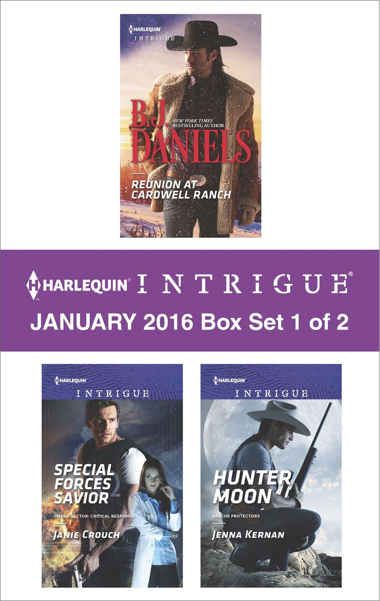 Harlequin Intrigue January 2016 - Box Set 1 of 2: Reunion at Cardwell RanchSpecial Forces SaviorHunter Moon
