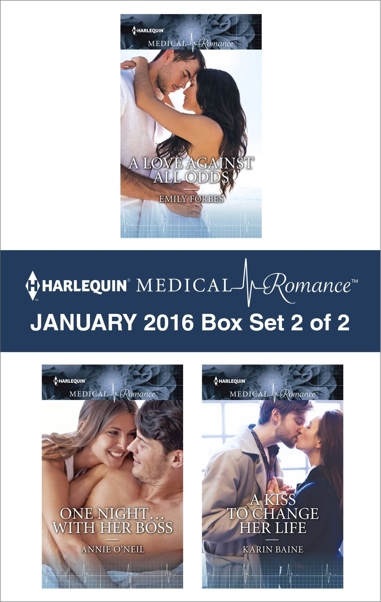 Harlequin Medical Romance January 2016 - Box Set 2 of 2: A Love Against All OddsOne Night...with Her BossA Kiss to Change Her Life