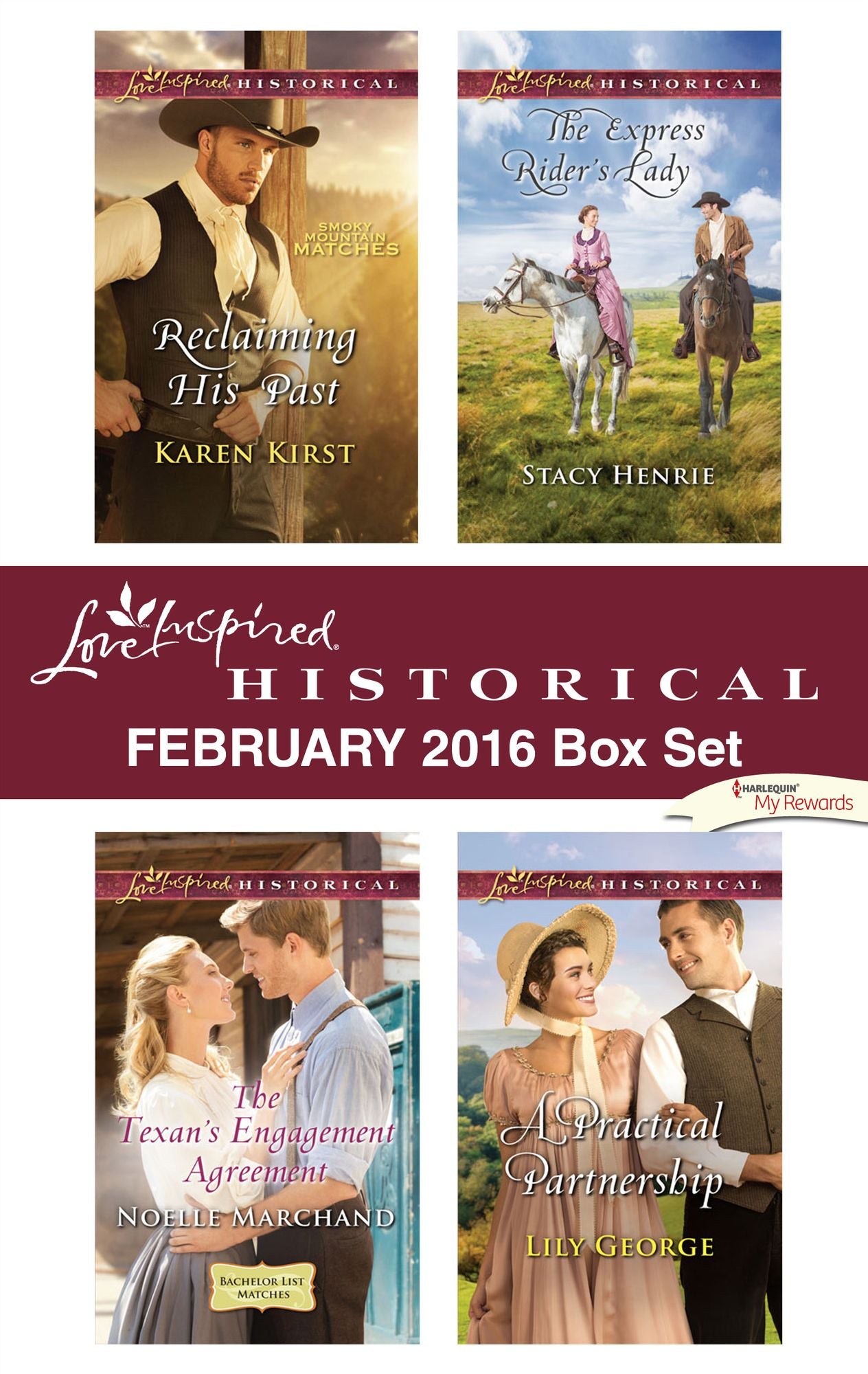 Love Inspired Historical February 2016 Box Set: Reclaiming His PastThe Texan's Engagement AgreementThe Express Rider's LadyA Practical Partnership