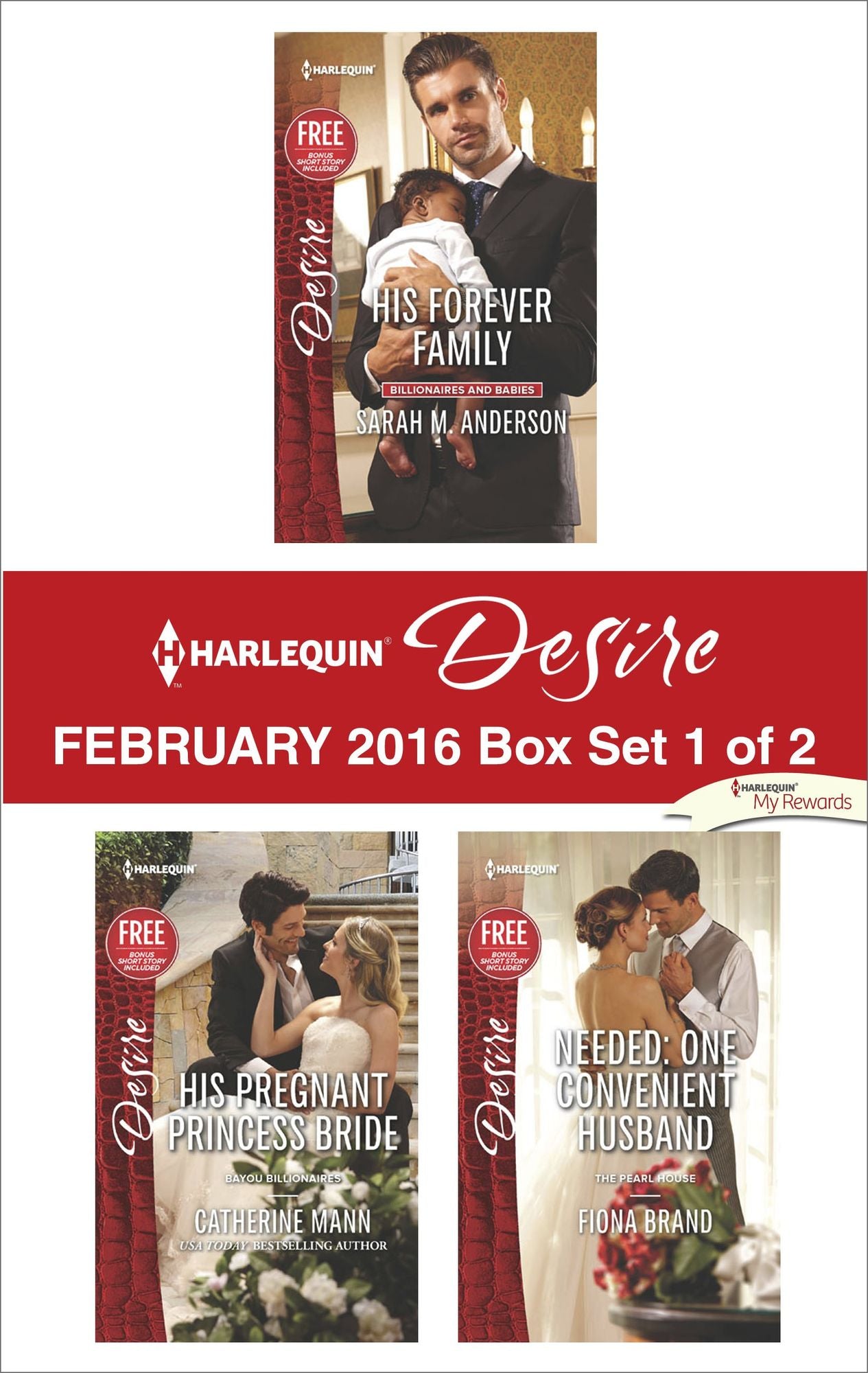 Harlequin Desire February 2016 - Box Set 1 of 2: His Forever FamilyHis Pregnant Princess BrideNeeded: One Convenient Husband