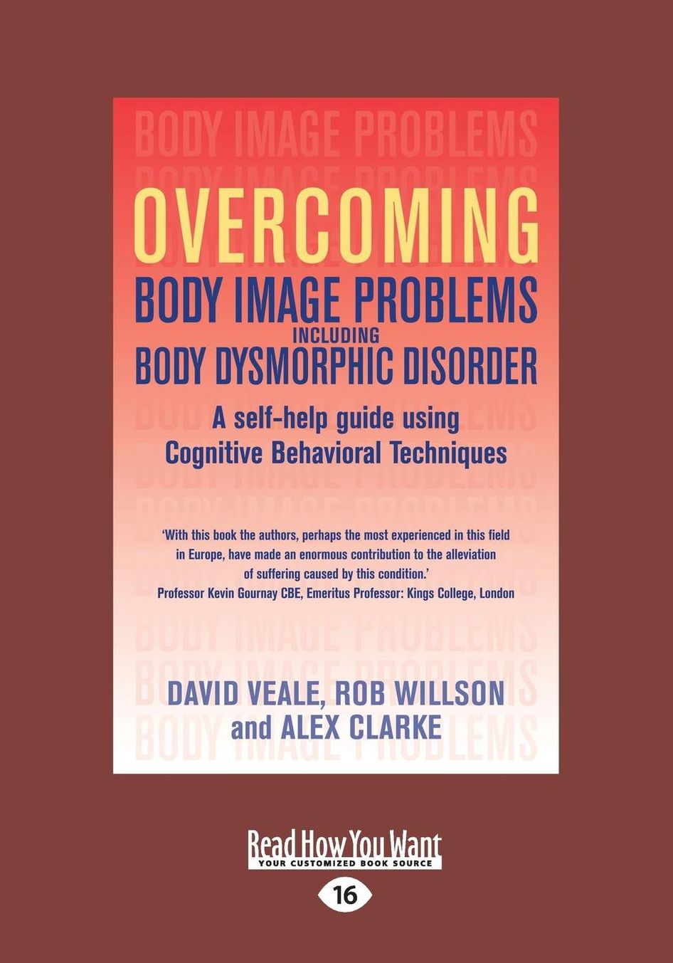 Overcoming Body Image Problems Including Body Dysmorphic Disorder: A Self-Help Guide Using Cognitive Behavioral Techniques (Large Print 16pt)