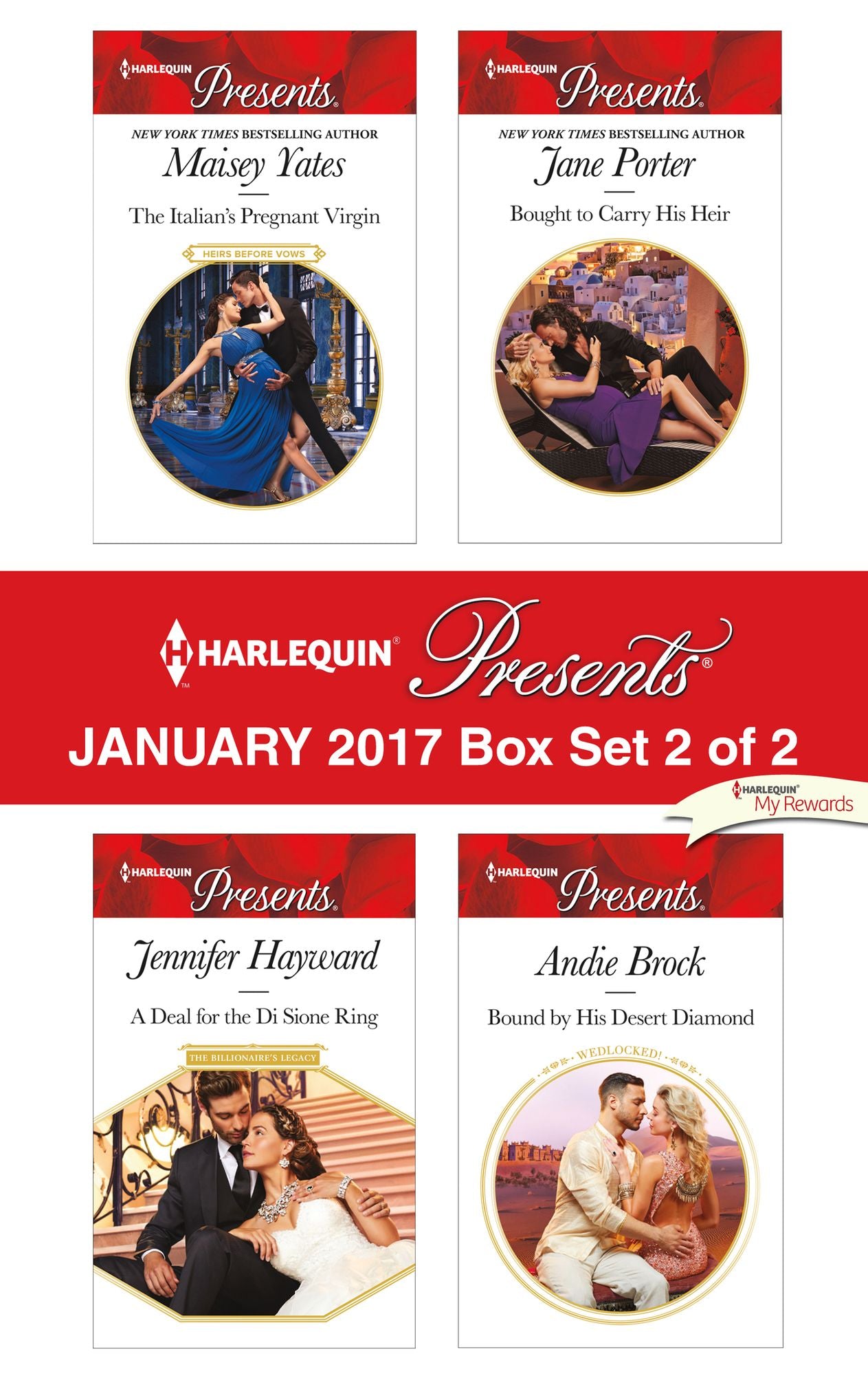 Harlequin Presents January 2017 - Box Set 2 of 2: The Italian's Pregnant VirginA Deal for the Di Sione RingBought to Carry His HeirBound by His Desert Diamond