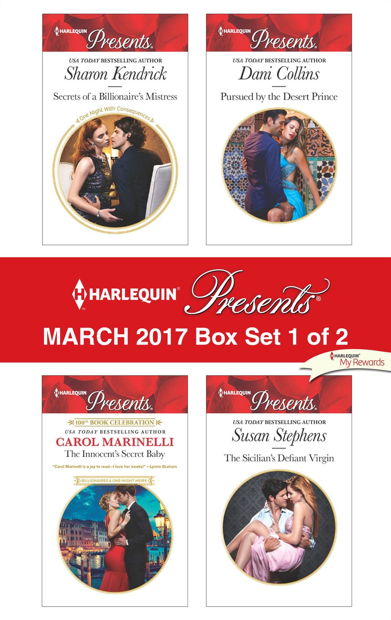 Harlequin Presents March 2017 - Box Set 1 of 2: Secrets of a Billionaire's MistressThe Innocent's Secret BabyPursued by the Desert PrinceThe Sicilian's Defiant Virgin