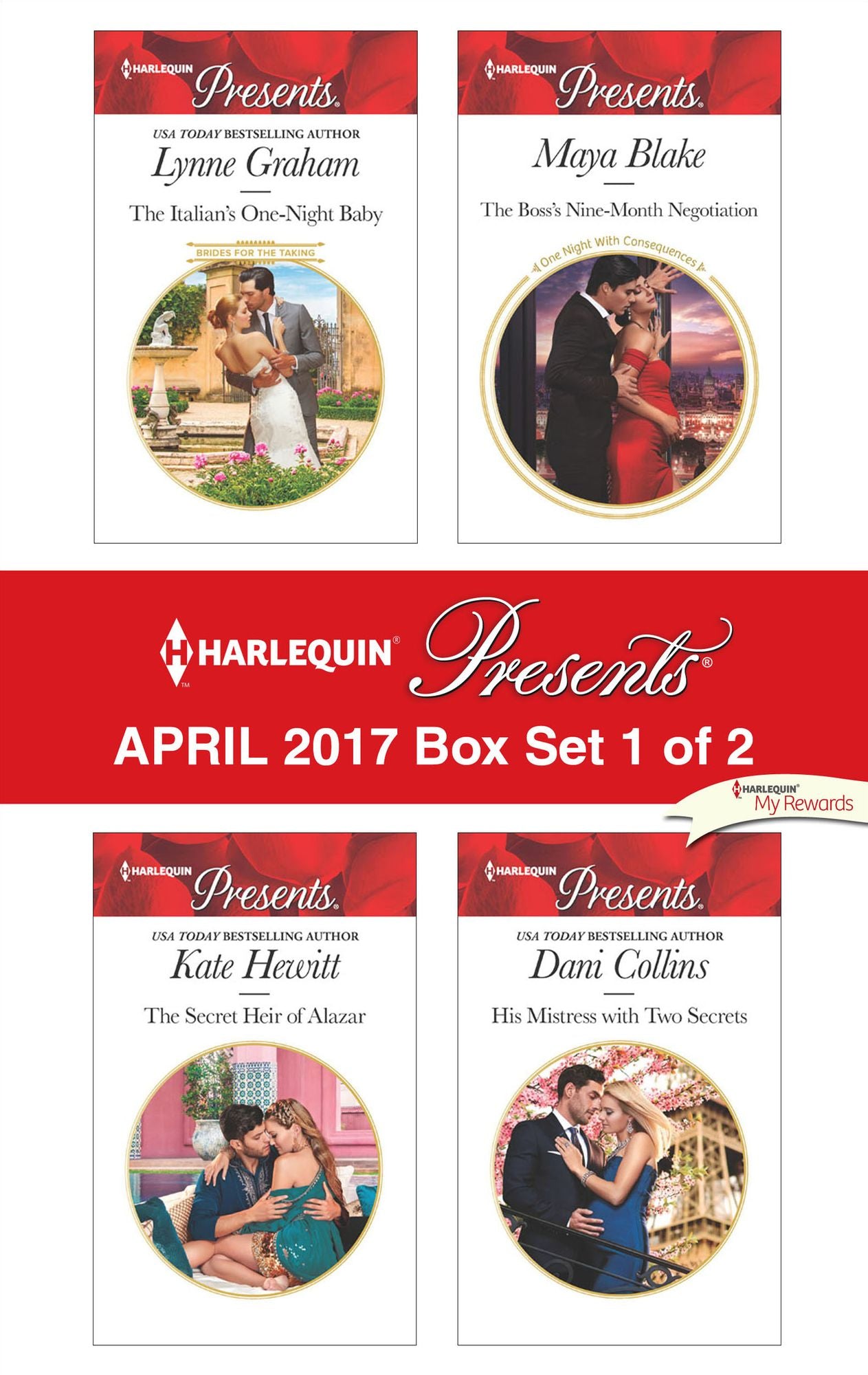 Harlequin Presents April 2017 - Box Set 1 of 2: The Italian's One-Night BabyThe Secret Heir of AlazarThe Boss's Nine-Month NegotiationHis Mistress with Two Secrets