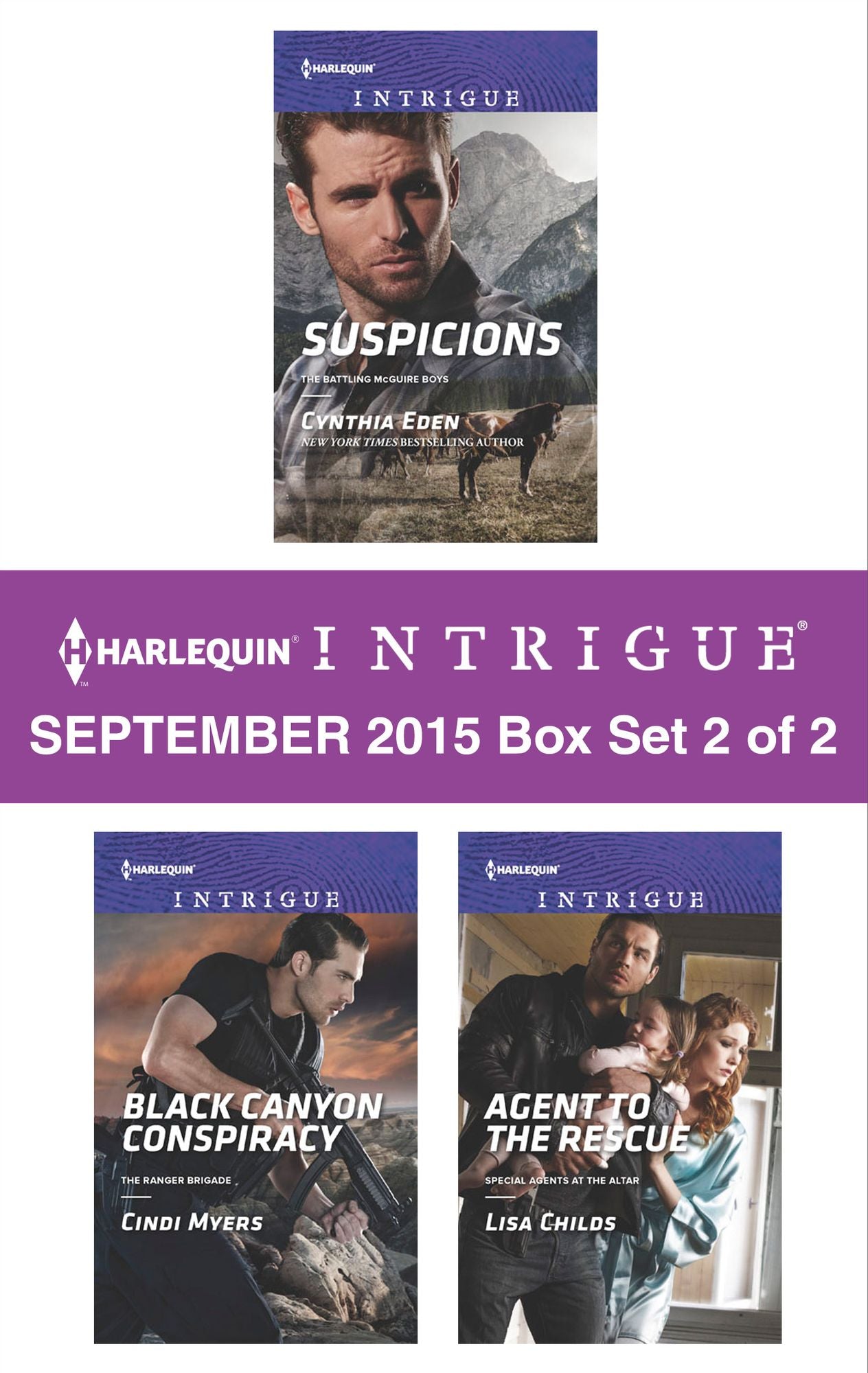 Harlequin Intrigue September 2015 - Box Set 2 of 2: SuspicionsBlack Canyon ConspiracyAgent to the Rescue