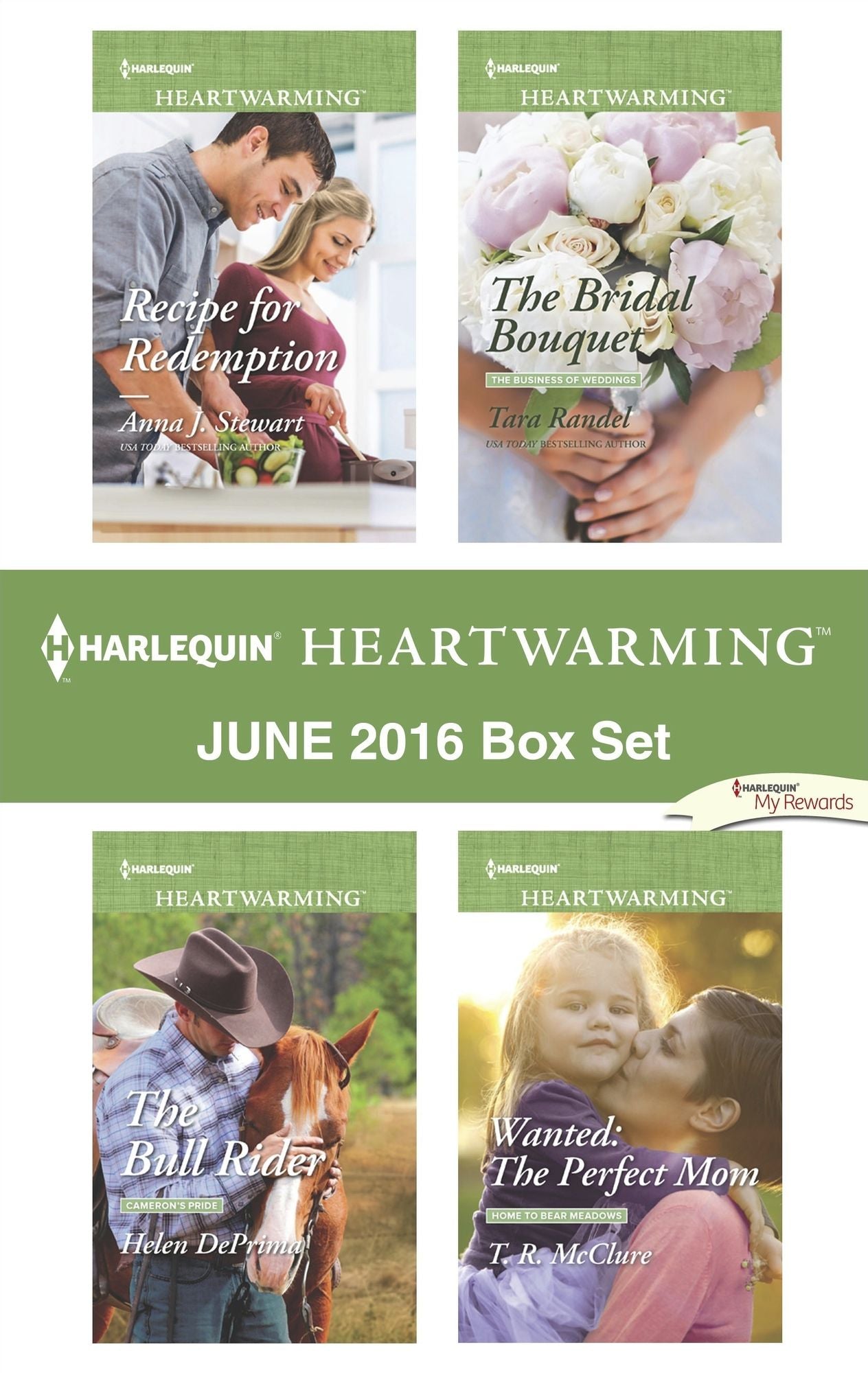 Harlequin Heartwarming June 2016 Box Set: Recipe for RedemptionThe Bull RiderThe Bridal BouquetWanted: The Perfect Mom