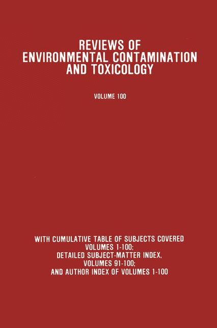 Reviews of Environmental Contamination and Toxicology: Continuation of Residue Reviews