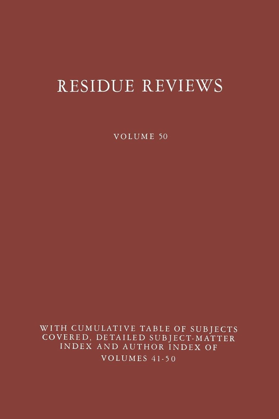 Residue Reviews