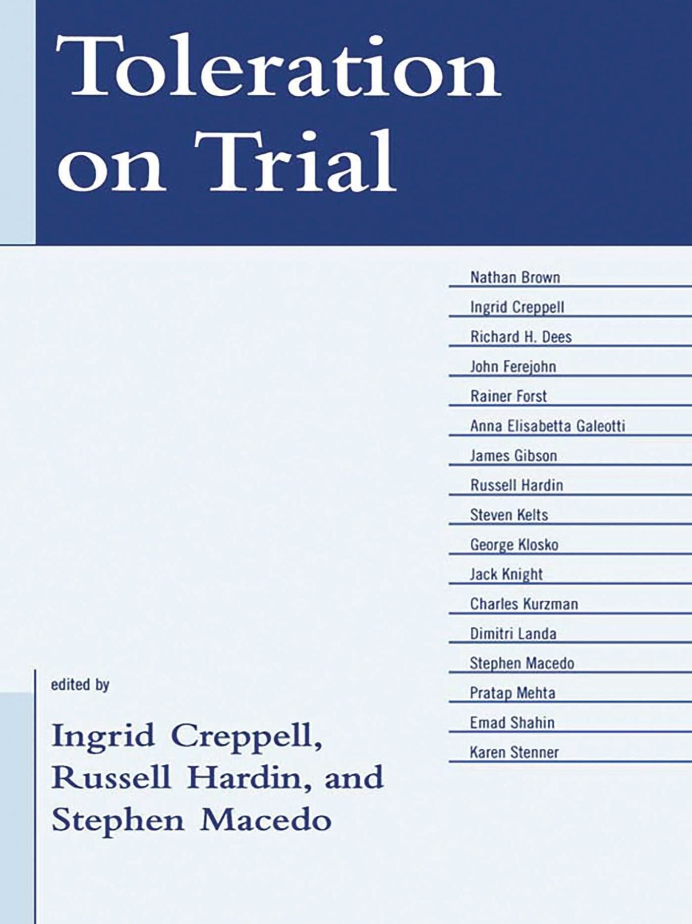 Toleration on Trial