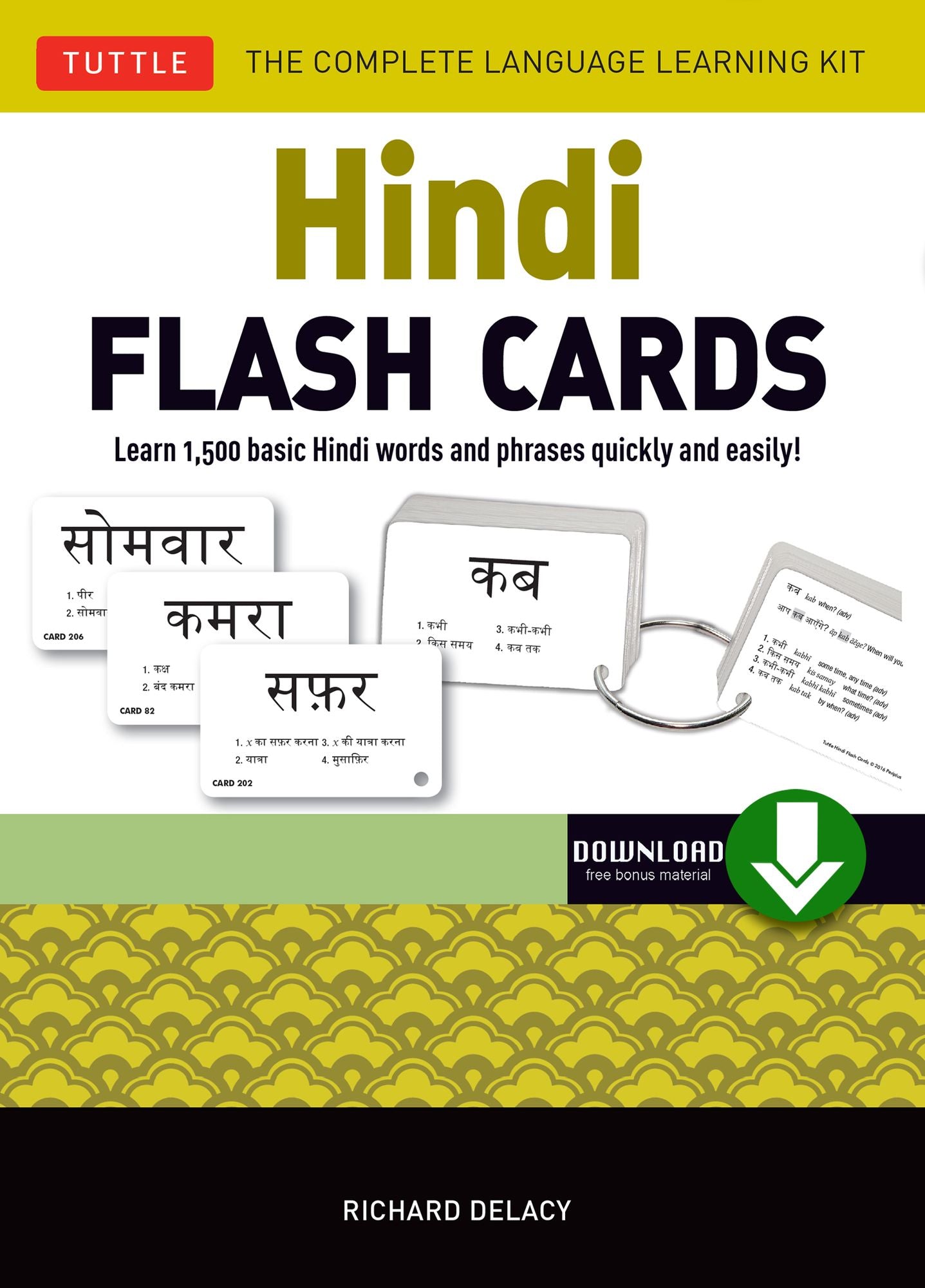 Hindi Flash Cards Ebook: Learn 1,500 basic Hindi words and phrases quickly and easily! (Downloadable Audio Included)
