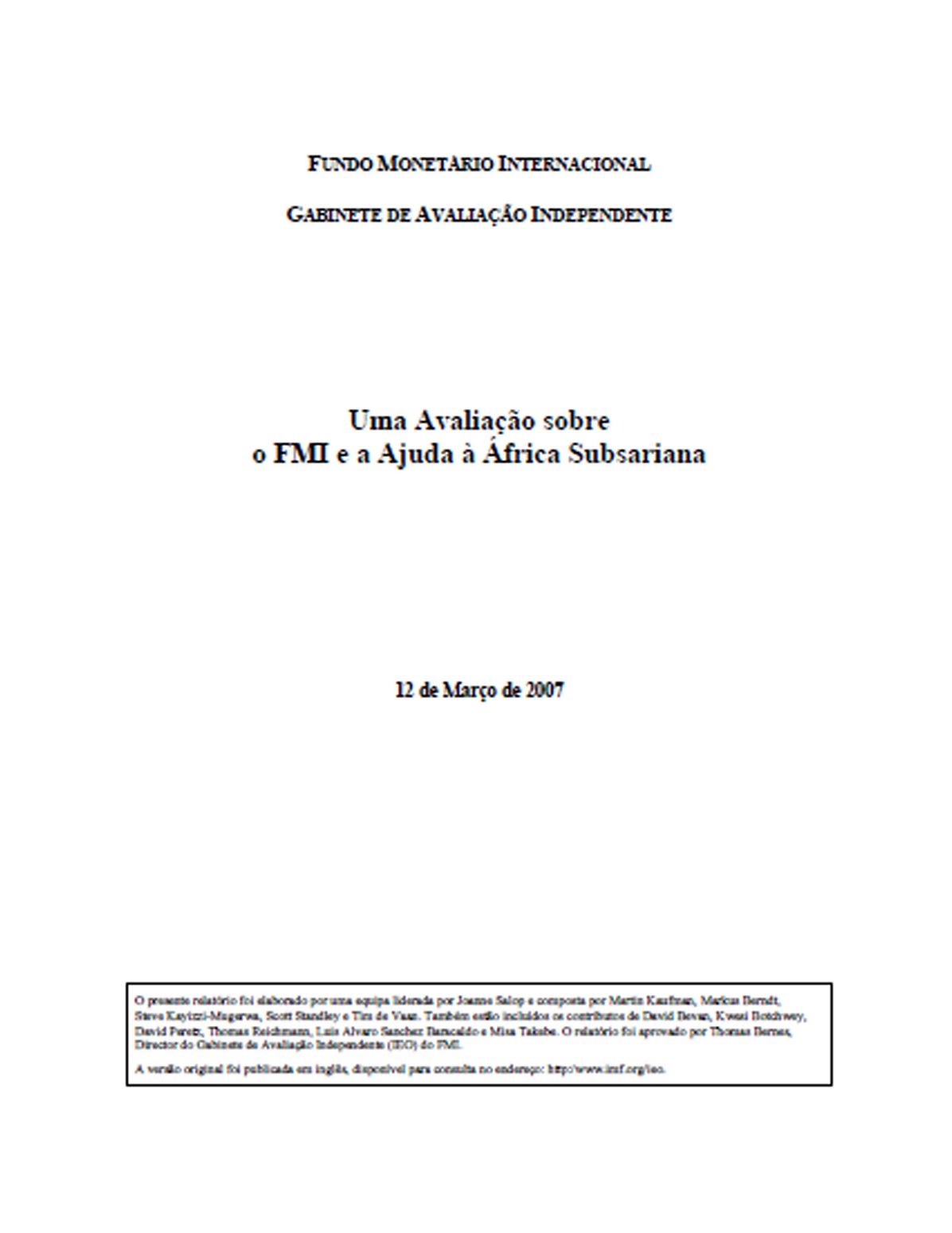 The IMF and Aid to Sub-Saharan Africa