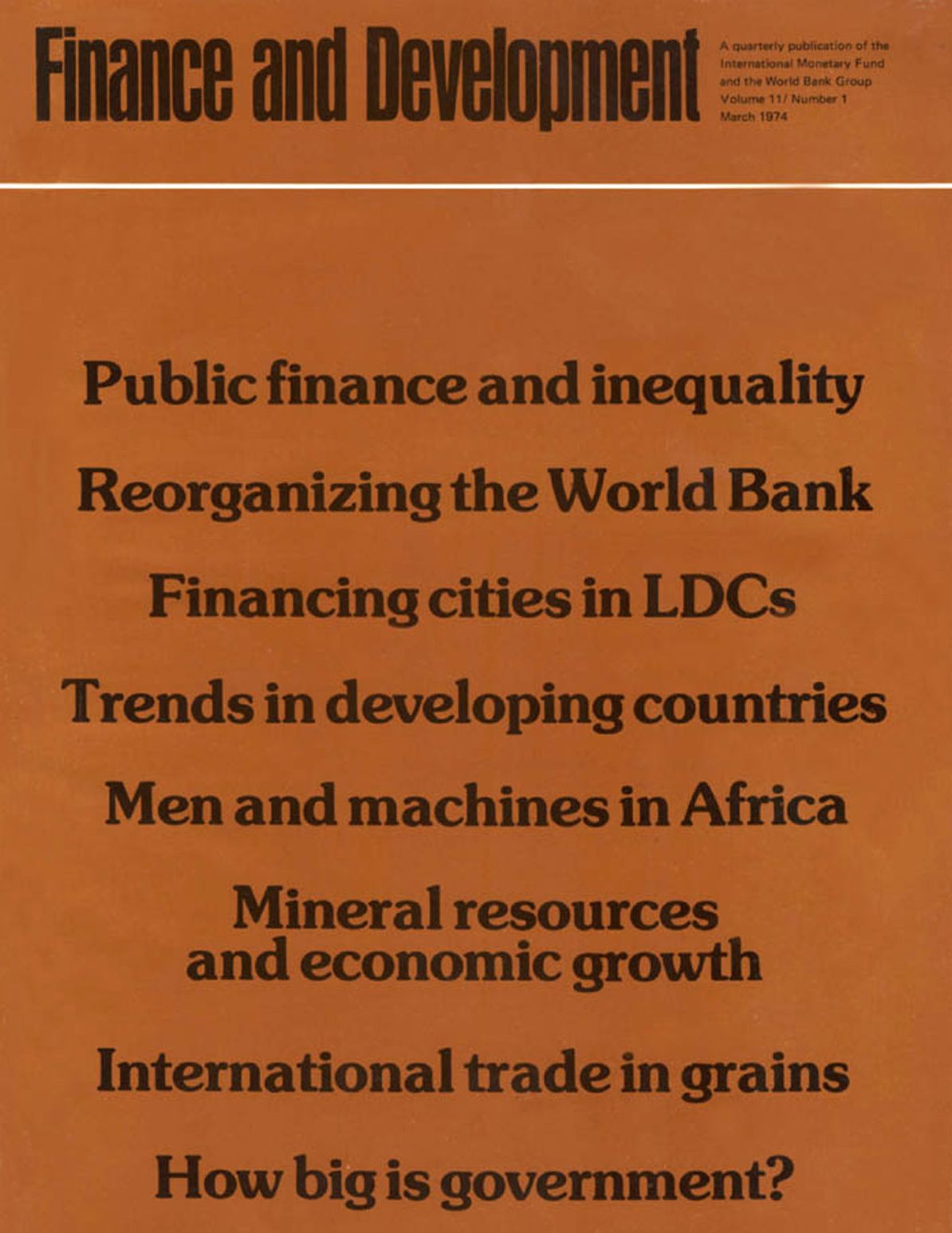 Finance & Development, March 1974
