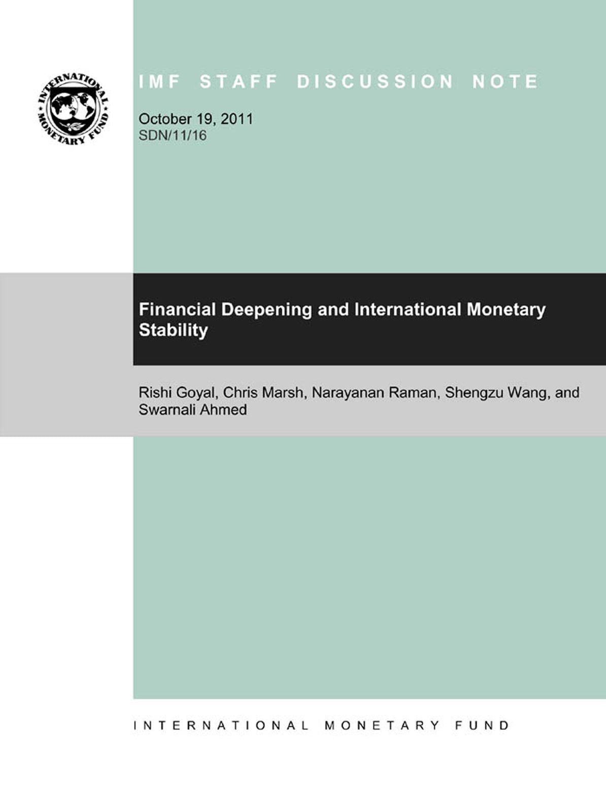 Financial Deepening and International Monetary Stability