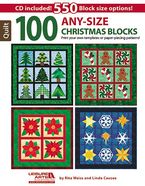 100 Any Size Christmas Quilt Blks + CD