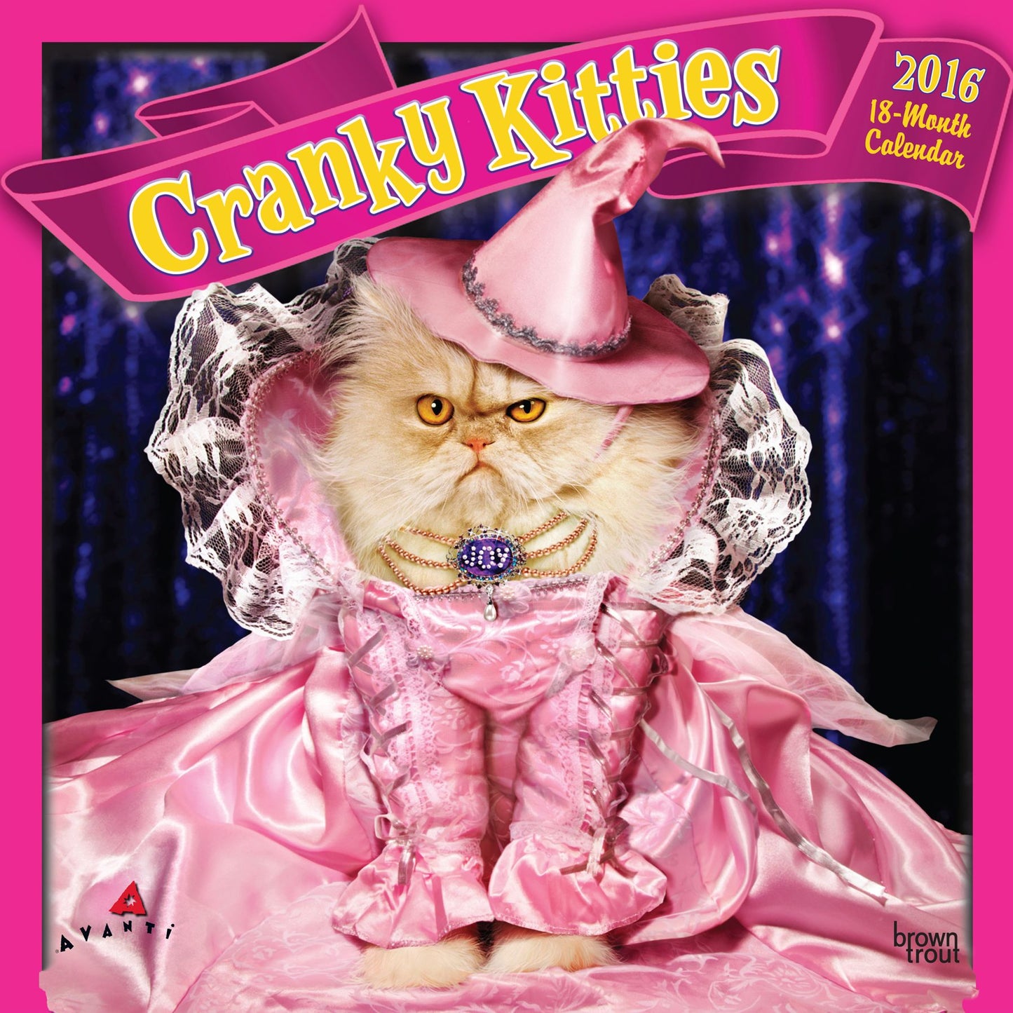 2016 Avanti - Cranky Kitties Square 12x12 Wall Calendar