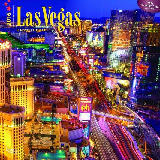 2016 Las Vegas Square 12x12 (ST-Gold Sparkle Foil) Wall Calendar