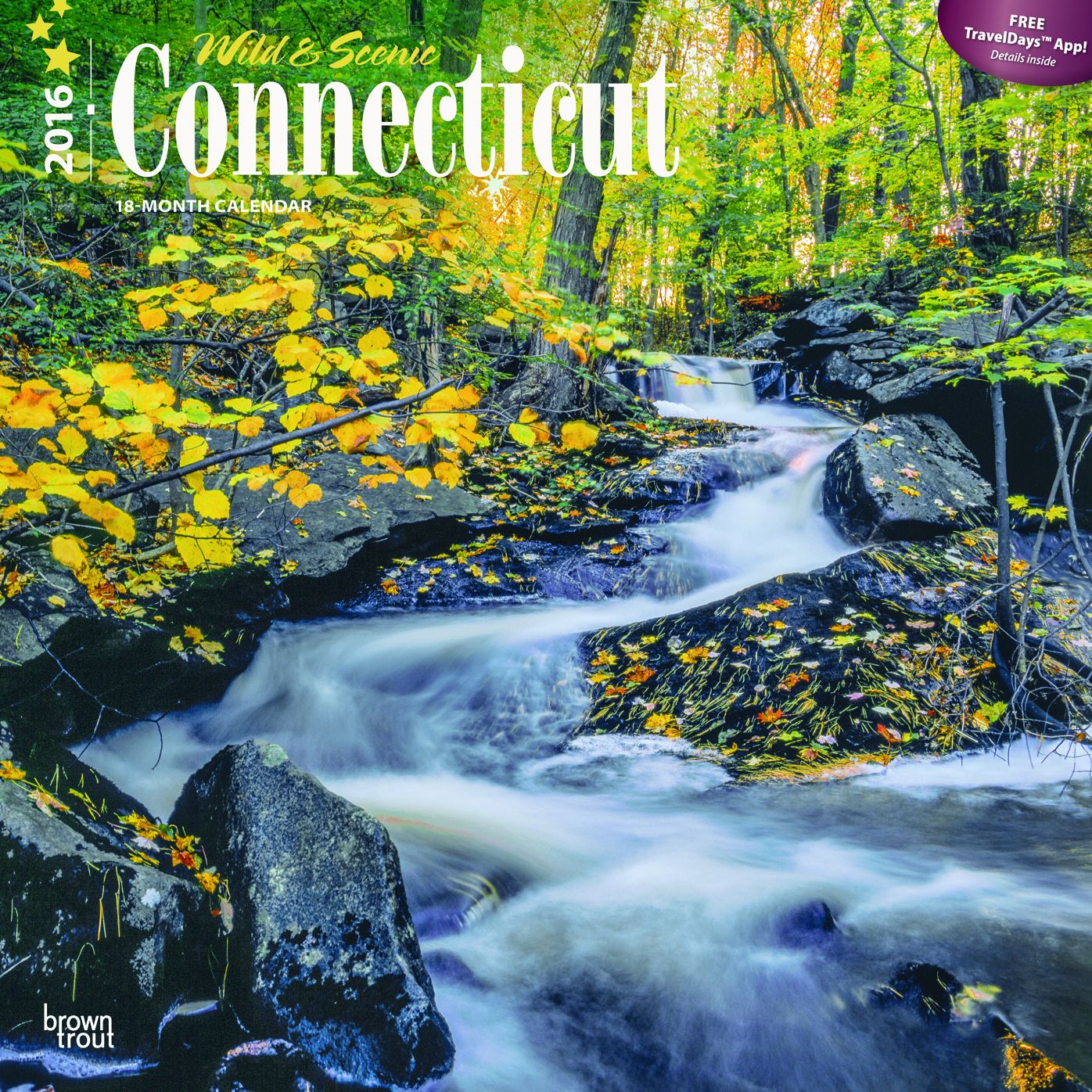 2016 Connecticut, Wild & Scenic Square 12x12 Wall Calendar