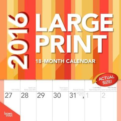 2016 Large Print Square 12x12 Wall Calendar