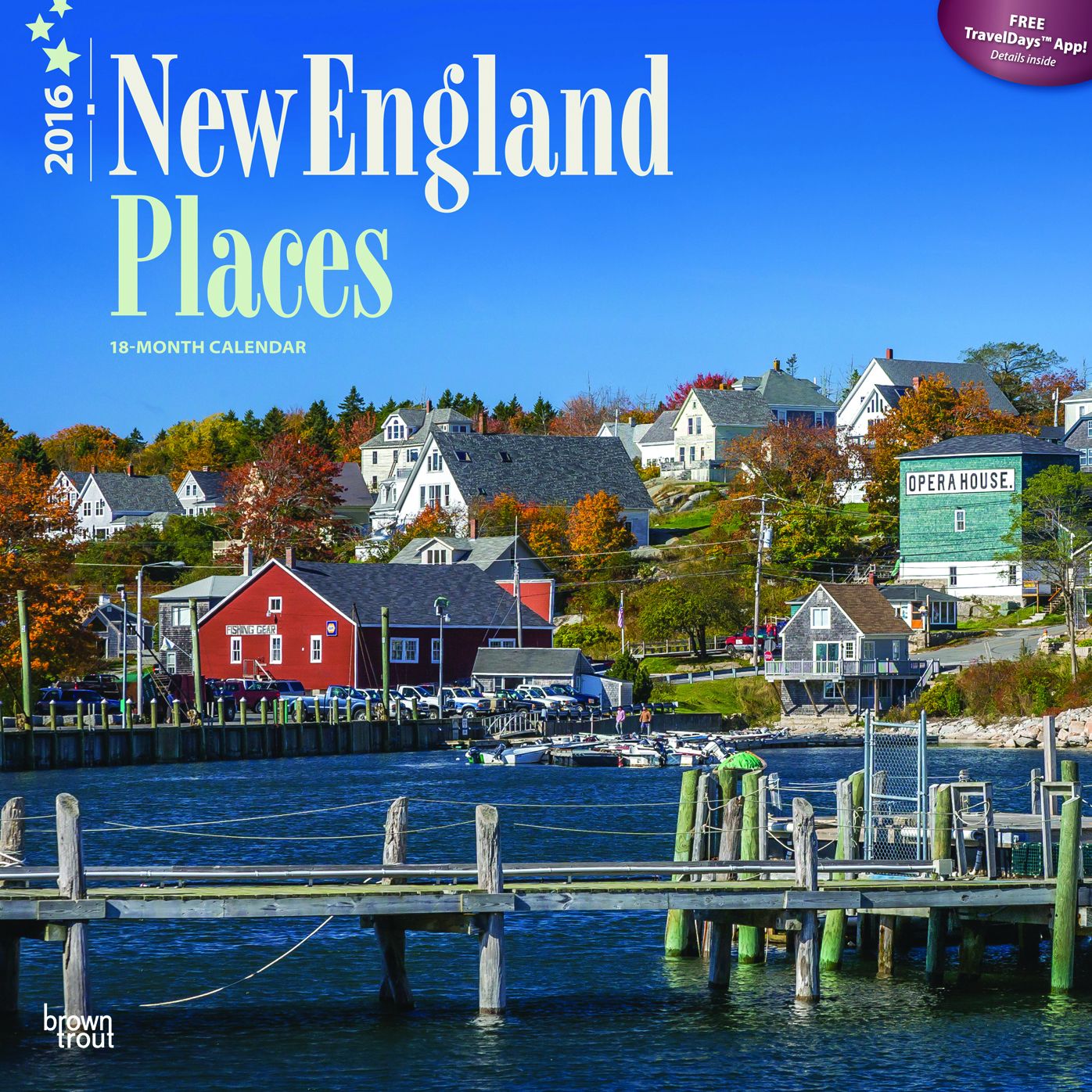 2016 New England Places Square 12x12 Wall Calendar