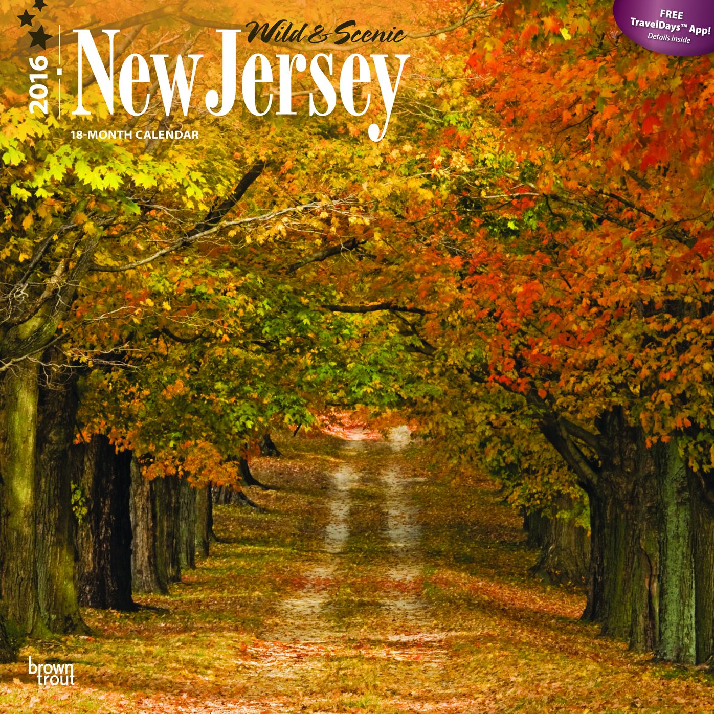 2016 New Jersey, Wild & Scenic Square 12x12 Wall Calendar