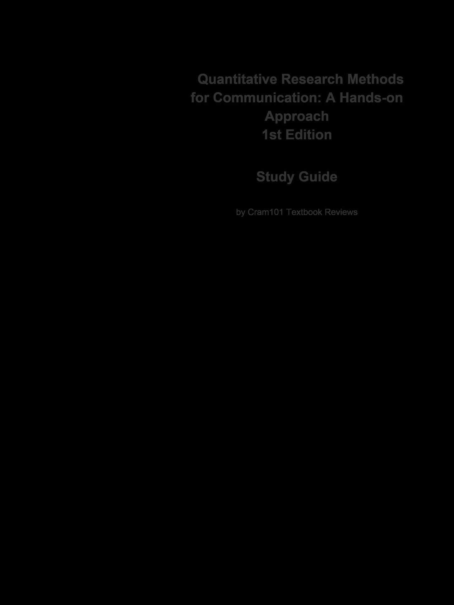 e-Study Guide for: Quantitative Research Methods for Communication: A Hands-on Approach by Jason S. Wrench, ISBN 9780195337471