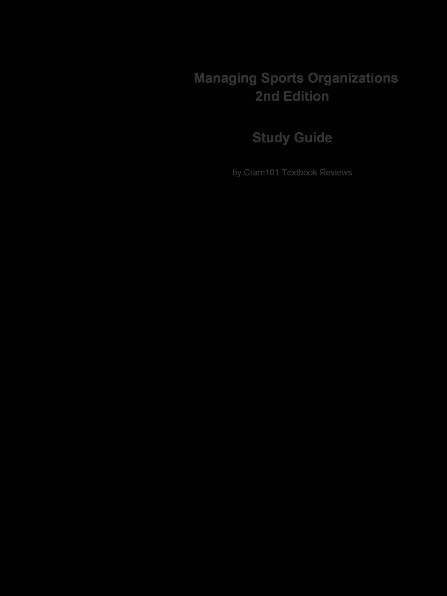 e-Study Guide for: Managing Sports Organizations by Daniel Covell, ISBN 9780750682381