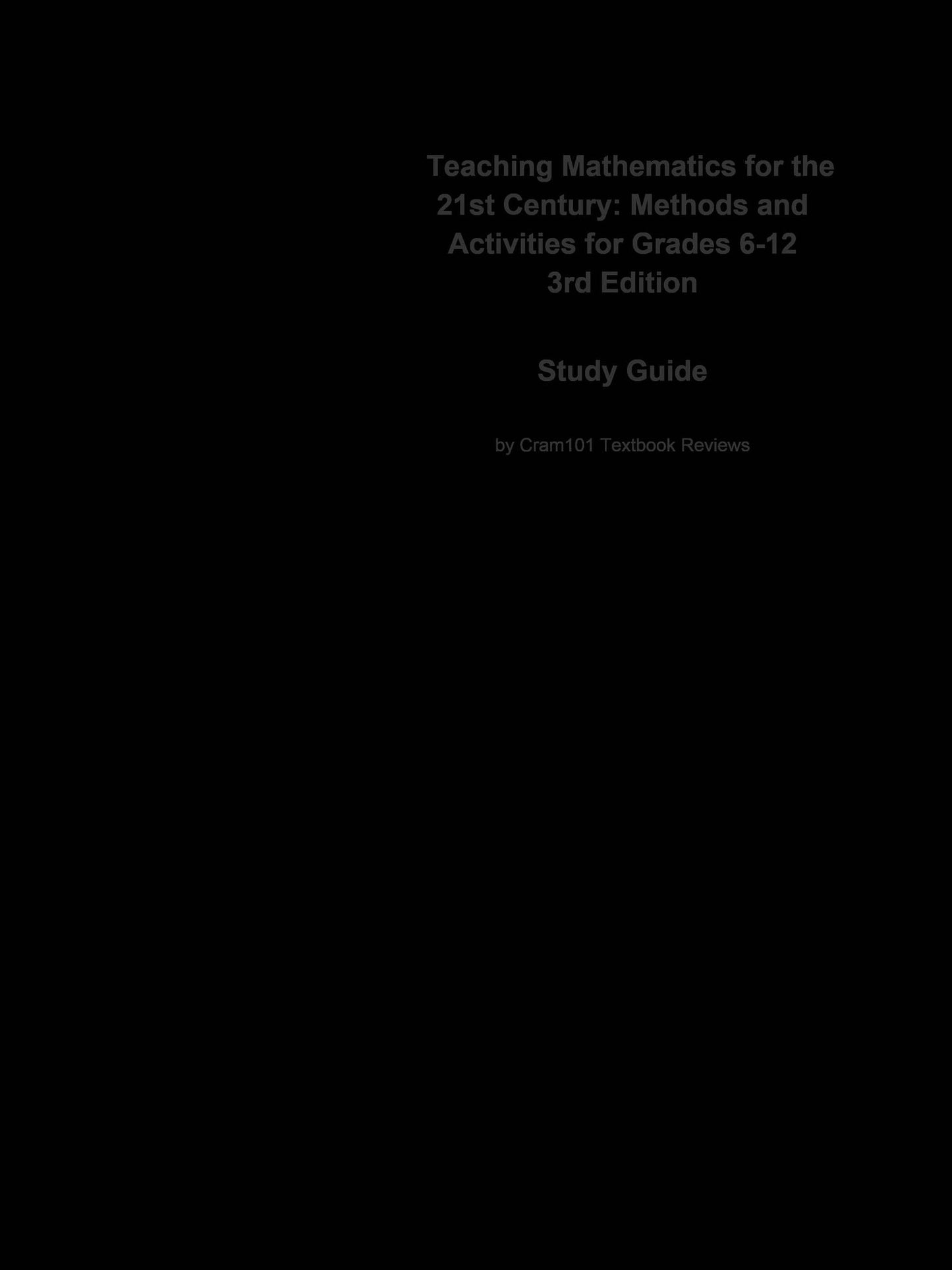 e-Study Guide for: Teaching Mathematics for the 21st Century: Methods and Activities for Grades 6-12 by Linda Huetinck, ISBN 9780132281423