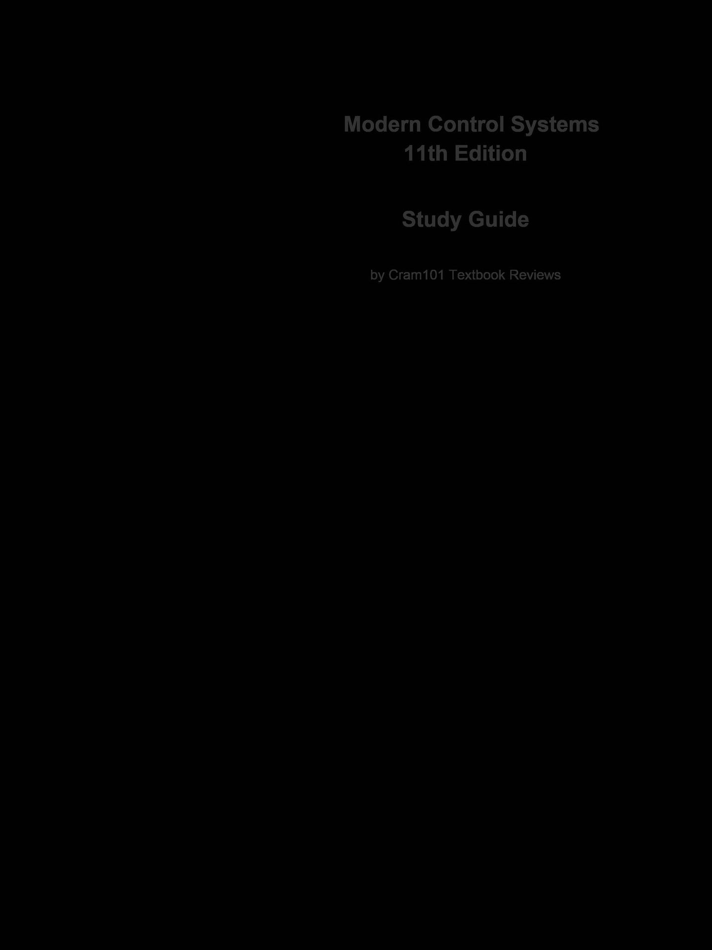 e-Study Guide for: Modern Control Systems by Richard C. Dorf, ISBN 9780132270281